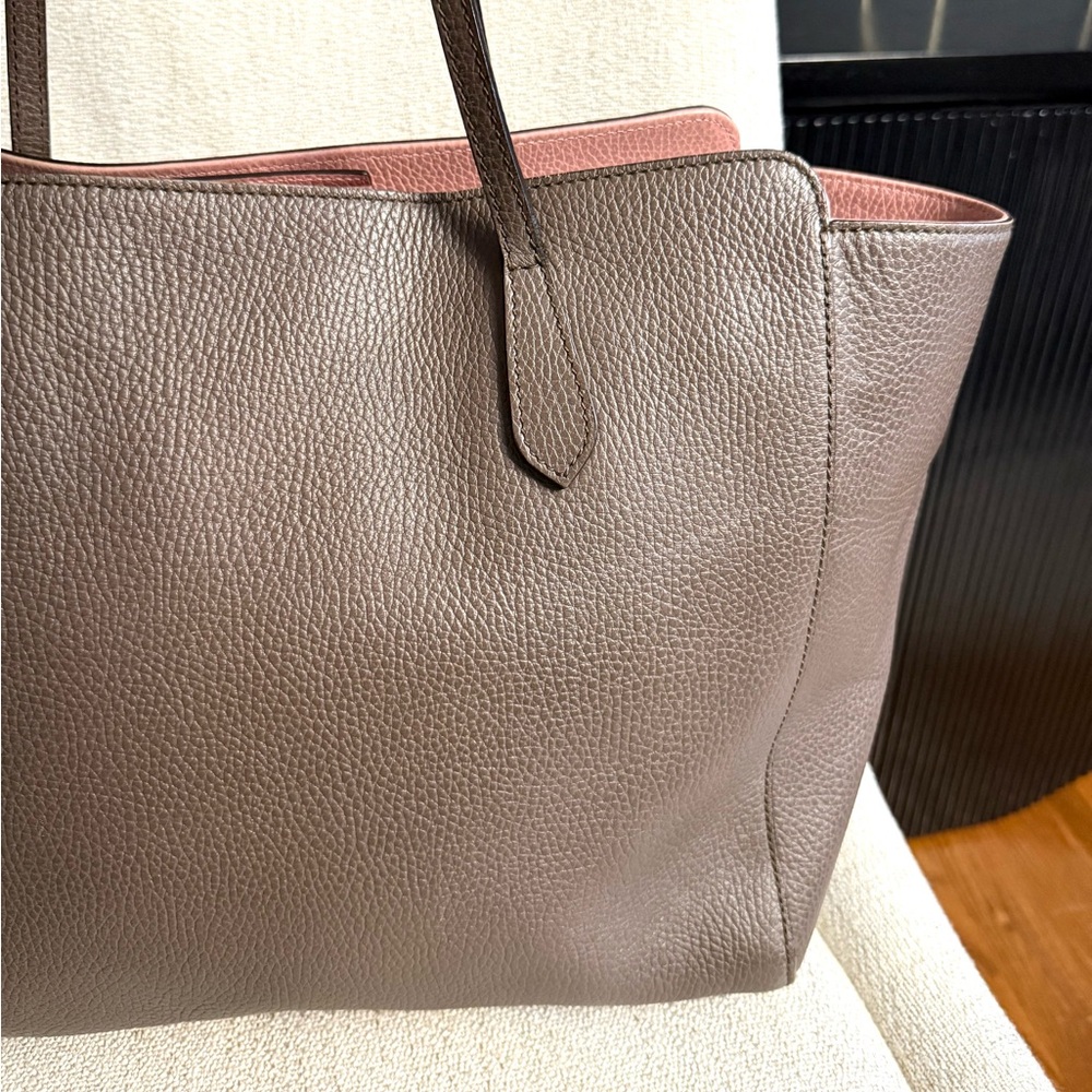 Gucci Authentic Large size Swing tote bag grey and pink leather - Picture 6 of 16